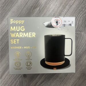 Poppy Black Mug Warmer Set